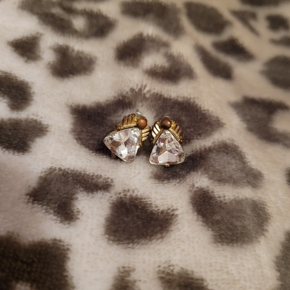 Angel Diamond Wings Christmas Earrings Triangle Jewelry - Picture 4 of 4